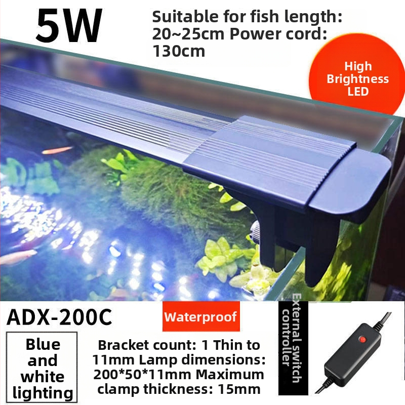 Akvarijné LED svetlo s pevným držiakom; značka Sensen; výkon 10–20W; hmotnosť 0,5–1 kg