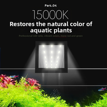 LED akváriová lampa pre vodné rastliny – plný rozsah spektra, vodeodolná, kontrola rias, mikro krajinné osvetlenie; 15,6 W, hliníková zliatina, značka Crazy aquatic plants