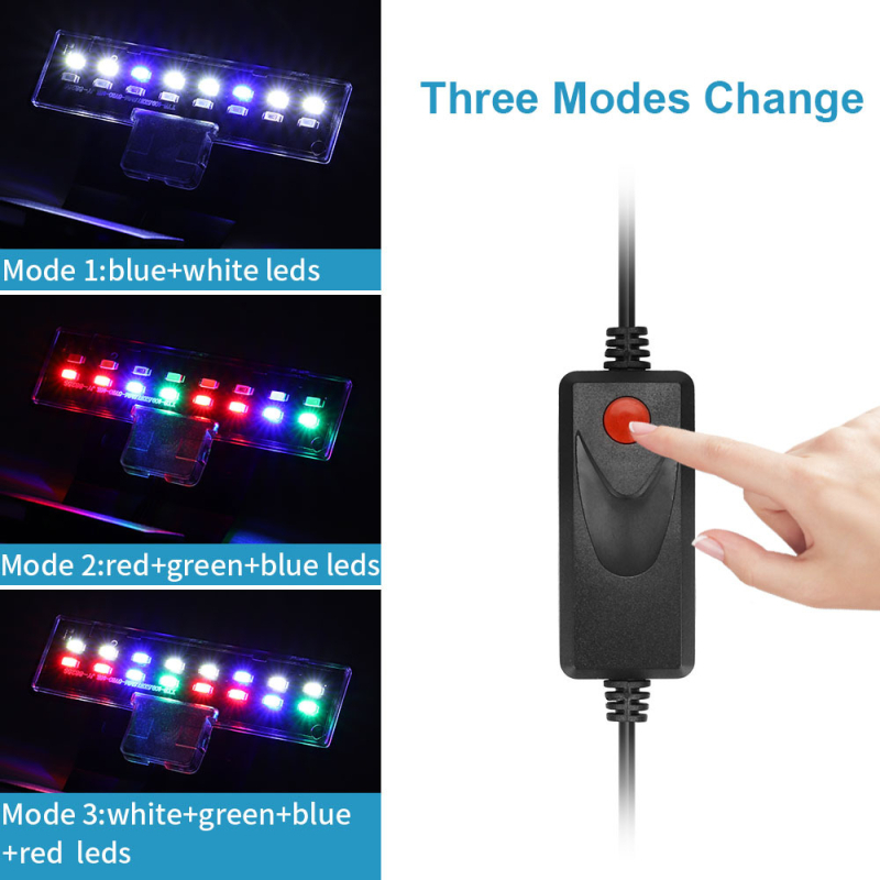 Klipové LED svetlo pre akvárium s rastlinami, ultratenké, vysoký jas, 5W/7W