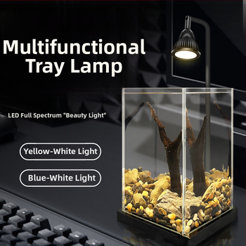 LED osvetlenie akvária – stolný reflektor so základňou, pre vodné rastliny a mach, značka Yikoda