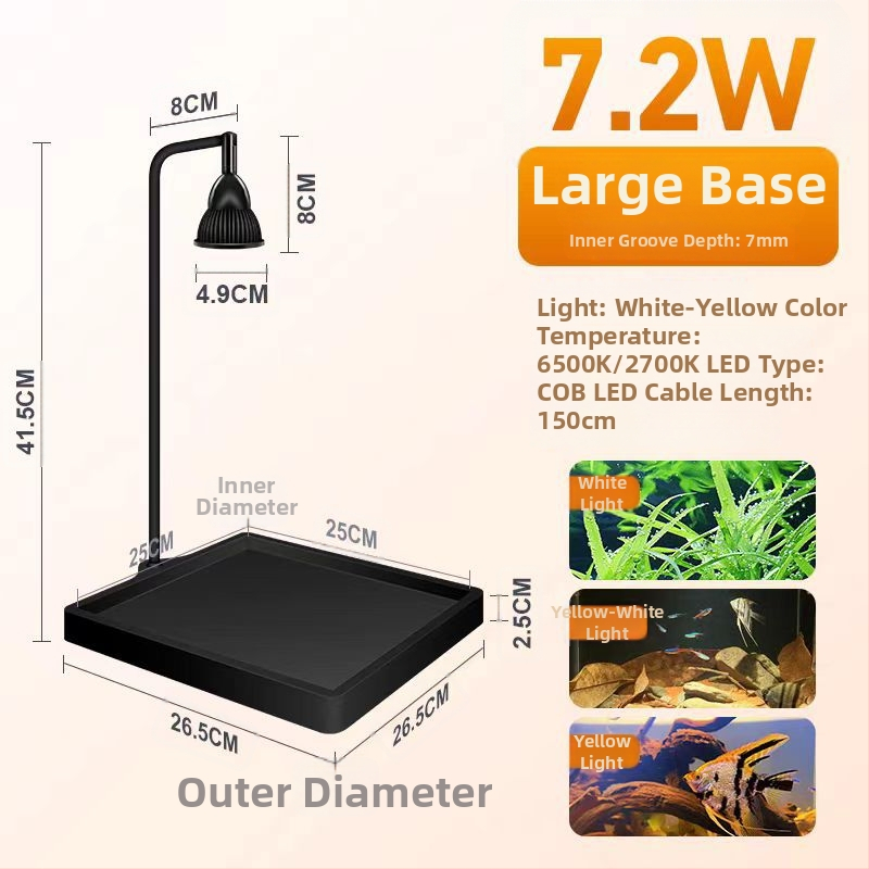 LED osvetlenie akvária – stolný reflektor so základňou, pre vodné rastliny a mach, značka Yikoda