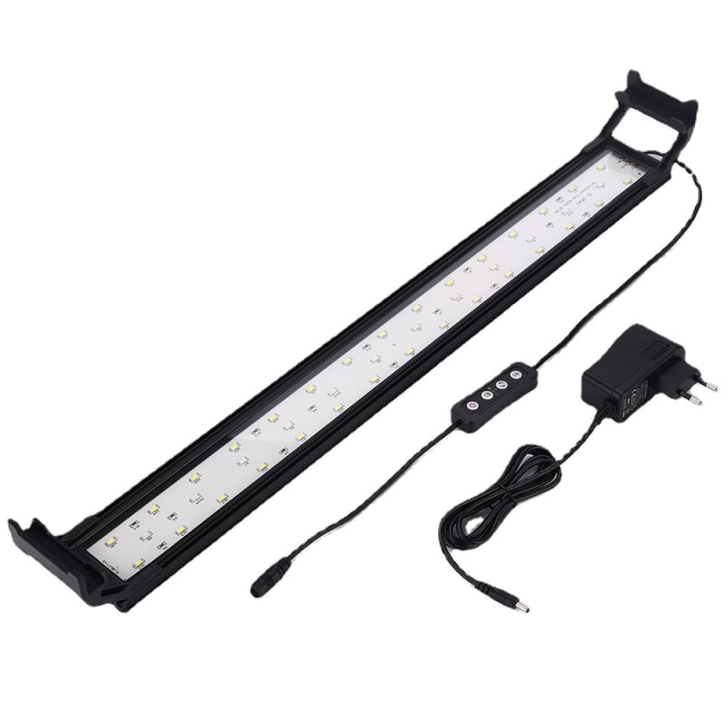 Osvetlenie akvária s nastaviteľným jasom, nastaviteľnými svetelnými efektmi, časovačom, 16W, hliníková zliatina