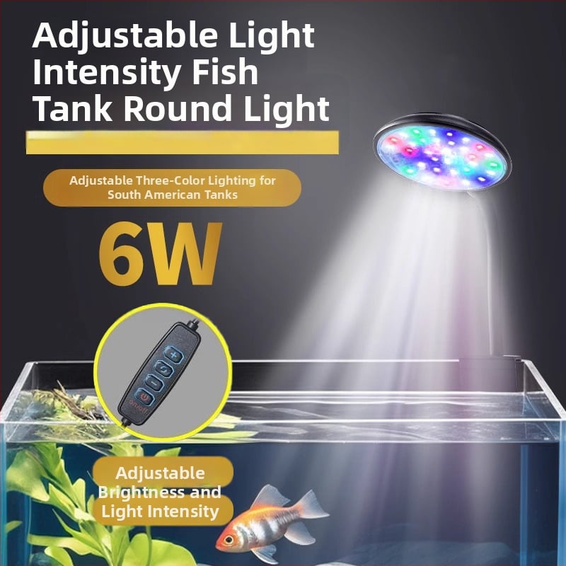 LED svetlo do akvária – 6W, USB klip-on, 360° osvetlenie, proti riasam, vodotesné, ABS telo