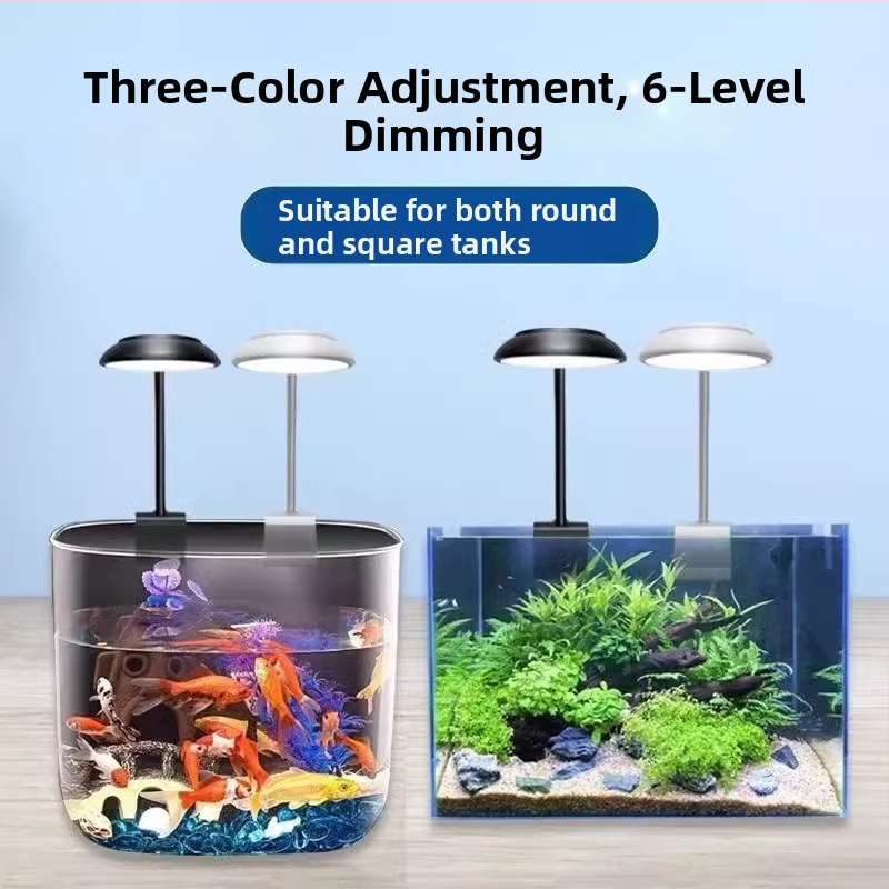 Akvariumui LED apšvietimas – 6W, USB klipas, 360° apšvietimas, prieš dumblius, atsparus vandeniui, ABS korpusas
