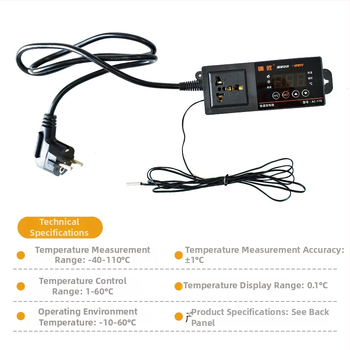 Akvarijný regulátor teploty so senzorom, digitálnym displejom a výstupom, inteligentná regulácia teploty, presnosť 1°