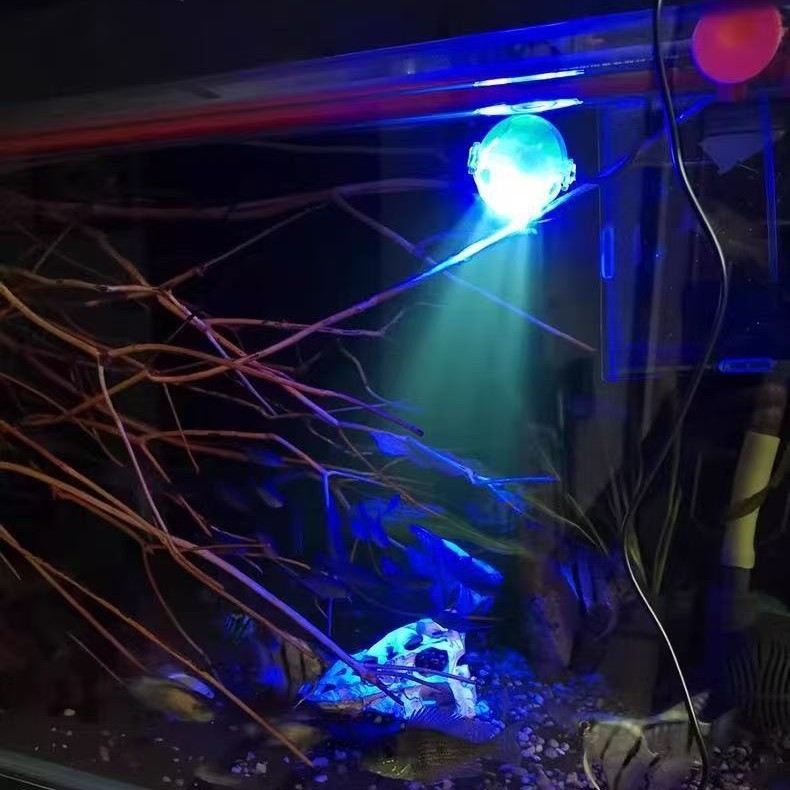 LED аквариумна светлина с дистанционно управление, подводен прожектор, водоустойчива, 1W, за водни растения