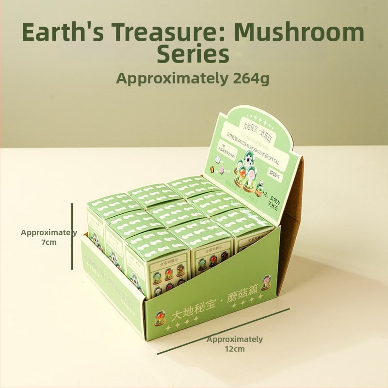 Sada 9 krištáľových húb v fľaštičke s prianím – ornament z krištálu, malý krajinný dizajn, darčekové balenie, moderný minimalistický geometrický dizajn, Apeng Crystal Crafts