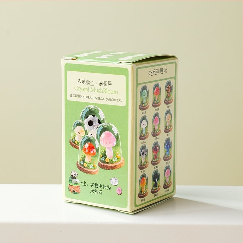 Sada 9 krištáľových húb v fľaštičke s prianím – ornament z krištálu, malý krajinný dizajn, darčekové balenie, moderný minimalistický geometrický dizajn, Apeng Crystal Crafts