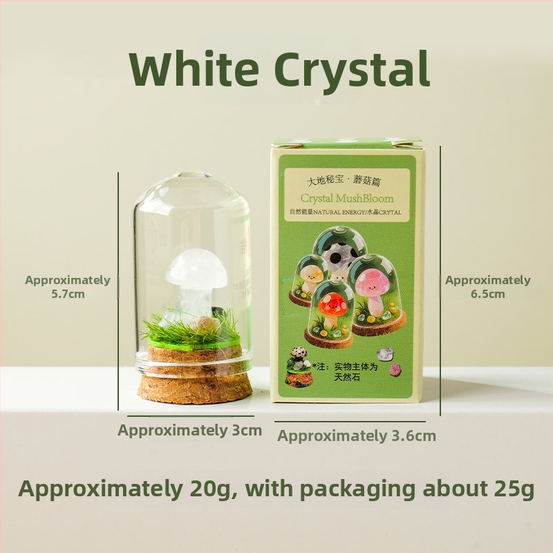 Sada 9 krištáľových húb v fľaštičke s prianím – ornament z krištálu, malý krajinný dizajn, darčekové balenie, moderný minimalistický geometrický dizajn, Apeng Crystal Crafts