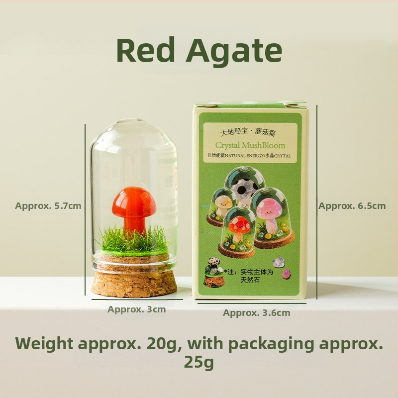 Sada 9 krištáľových húb v fľaštičke s prianím – ornament z krištálu, malý krajinný dizajn, darčekové balenie, moderný minimalistický geometrický dizajn, Apeng Crystal Crafts