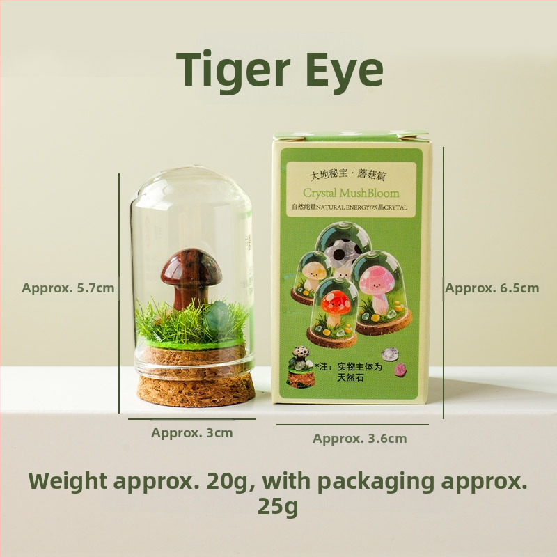 Sada 9 krištáľových húb v fľaštičke s prianím – ornament z krištálu, malý krajinný dizajn, darčekové balenie, moderný minimalistický geometrický dizajn, Apeng Crystal Crafts