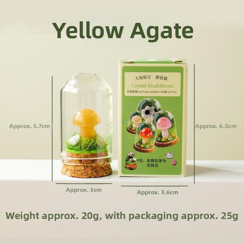 Sada 9 krištáľových húb v fľaštičke s prianím – ornament z krištálu, malý krajinný dizajn, darčekové balenie, moderný minimalistický geometrický dizajn, Apeng Crystal Crafts