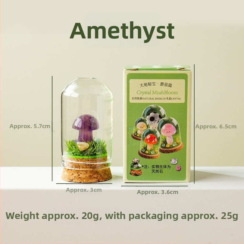 Sada 9 krištáľových húb v fľaštičke s prianím – ornament z krištálu, malý krajinný dizajn, darčekové balenie, moderný minimalistický geometrický dizajn, Apeng Crystal Crafts
