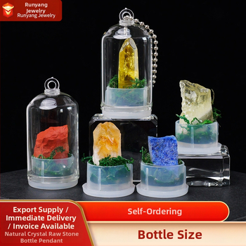 Krištáľová fľaštička na prianie — mini krajinkový dekor, Runyangshi, geometrický štýl, PP vrecko balenie, moderný minimalistický štýl