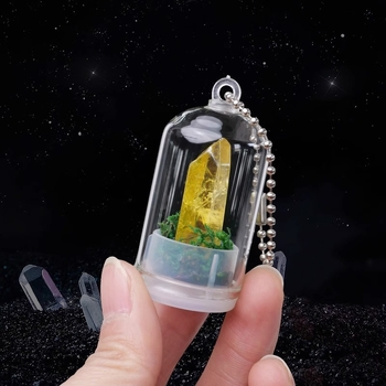 Krištáľová fľaštička na prianie — mini krajinkový dekor, Runyangshi, geometrický štýl, PP vrecko balenie, moderný minimalistický štýl