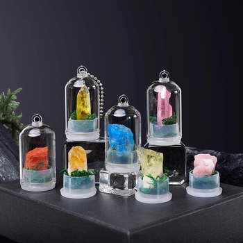 Krištáľová fľaštička na prianie — mini krajinkový dekor, Runyangshi, geometrický štýl, PP vrecko balenie, moderný minimalistický štýl