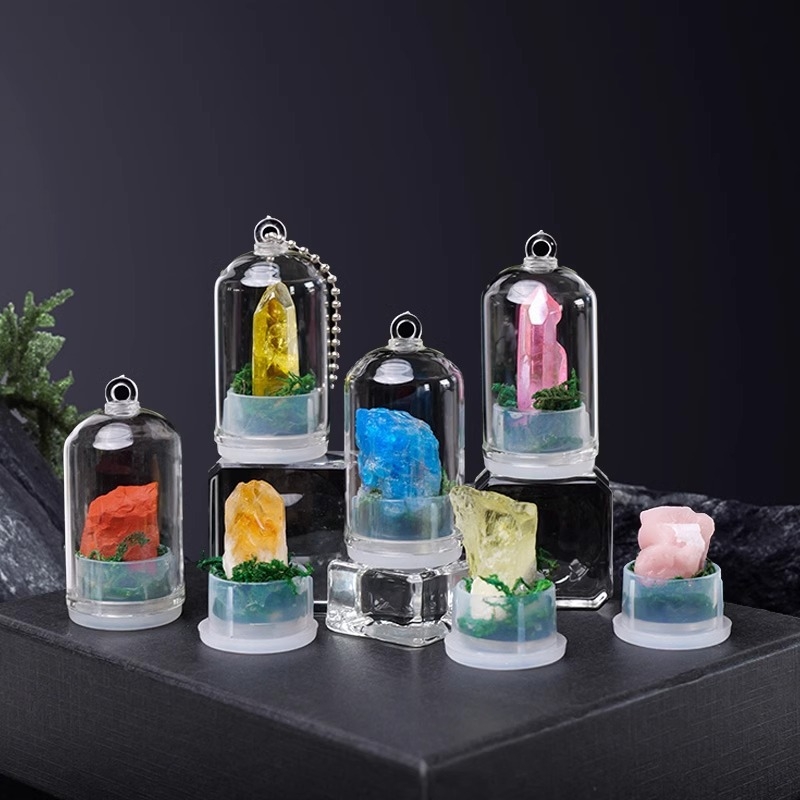 Krištáľová fľaštička na prianie — mini krajinkový dekor, Runyangshi, geometrický štýl, PP vrecko balenie, moderný minimalistický štýl