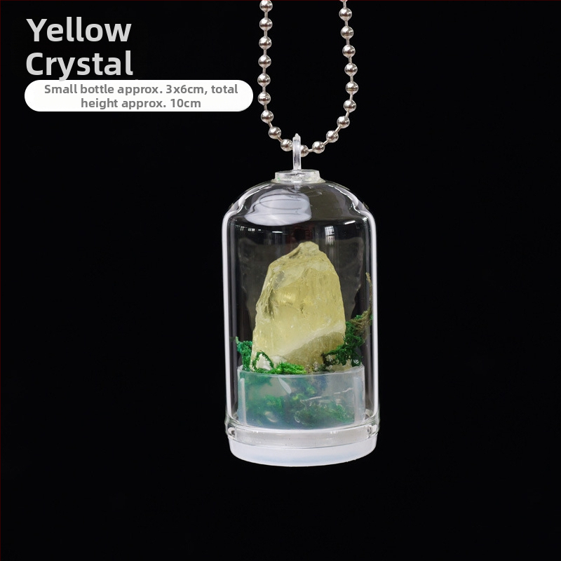 Krištáľová fľaštička na prianie — mini krajinkový dekor, Runyangshi, geometrický štýl, PP vrecko balenie, moderný minimalistický štýl