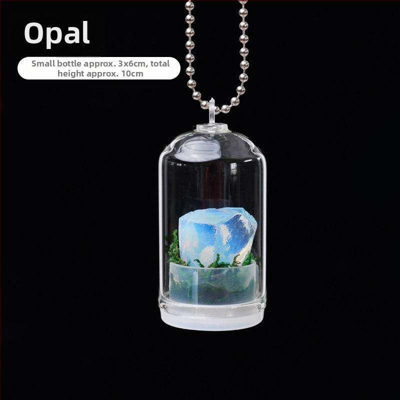 Krištáľová fľaštička na prianie — mini krajinkový dekor, Runyangshi, geometrický štýl, PP vrecko balenie, moderný minimalistický štýl