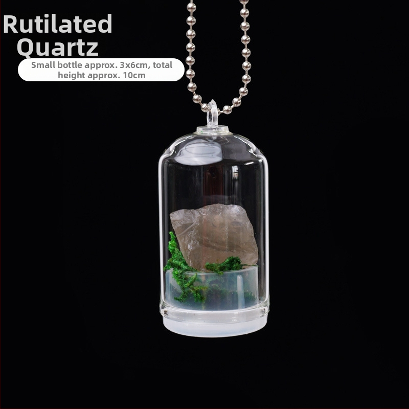 Krištáľová fľaštička na prianie — mini krajinkový dekor, Runyangshi, geometrický štýl, PP vrecko balenie, moderný minimalistický štýl