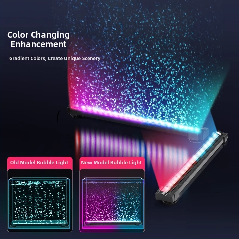 Akvariumo LED burbulų šviesa su gradientiniu apšvietimu, deguonies tiekimu ir kraštovaizdžio apšvietimu – 1–6W, 300 g, Autonomous OEM