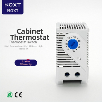 Nastaviteľný termostat pre ventilátor skrine, mechanický regulátor teploty na DIN lištu, 220 V, výstupný signál 10, životnosť 100000
