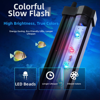 LED bublinové svetlo do akvária s diaľkovým ovládaním, ponorené, dekoratívne, výkon 1–6W, hmotnosť 100 g