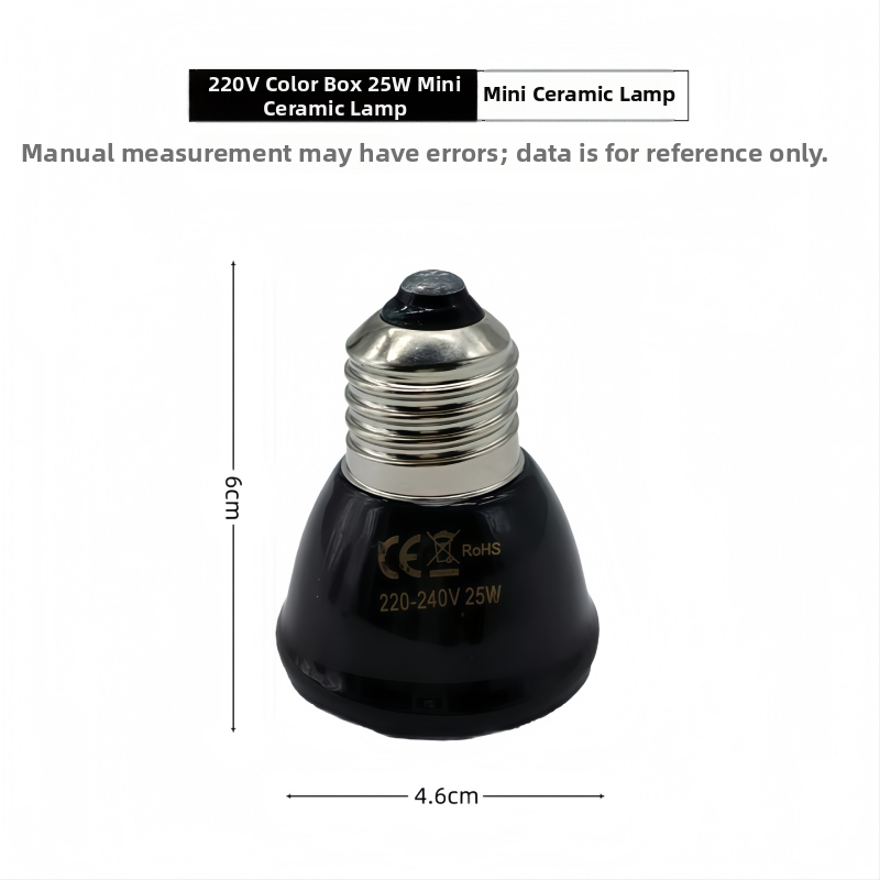 Keramická ohrievacia lampa pre plazy a domáce zvieratá, 25/50/75/100W, hmotnosť 64 g