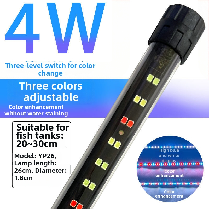 LED ponorné svetlo pre akvárium, vodotesné so spínačom