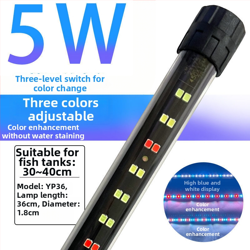 LED ponorné svetlo pre akvárium, vodotesné so spínačom