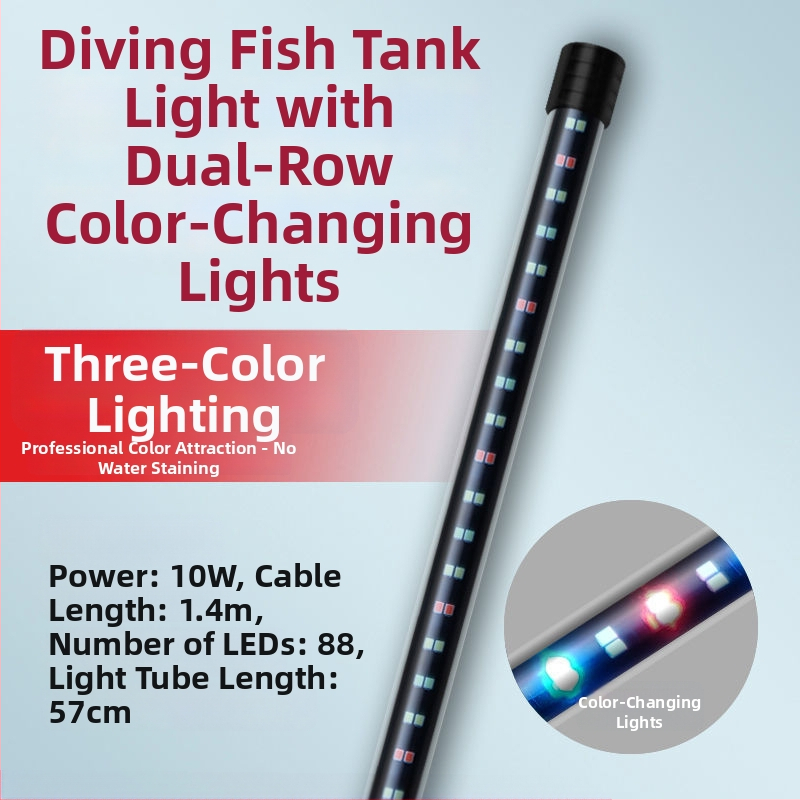 LED ponorné svetlo pre akvárium, vodotesné so spínačom