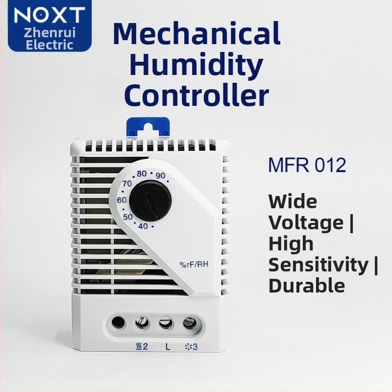 Nastaviteľný mechanický regulátor vlhkosti pre priemyselné skrinky — regulátor teploty a vlhkosti, montáž na DIN lištu, 110–220V