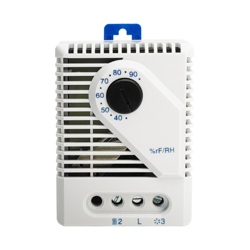 Nastaviteľný mechanický regulátor vlhkosti pre priemyselné skrinky — regulátor teploty a vlhkosti, montáž na DIN lištu, 110–220V