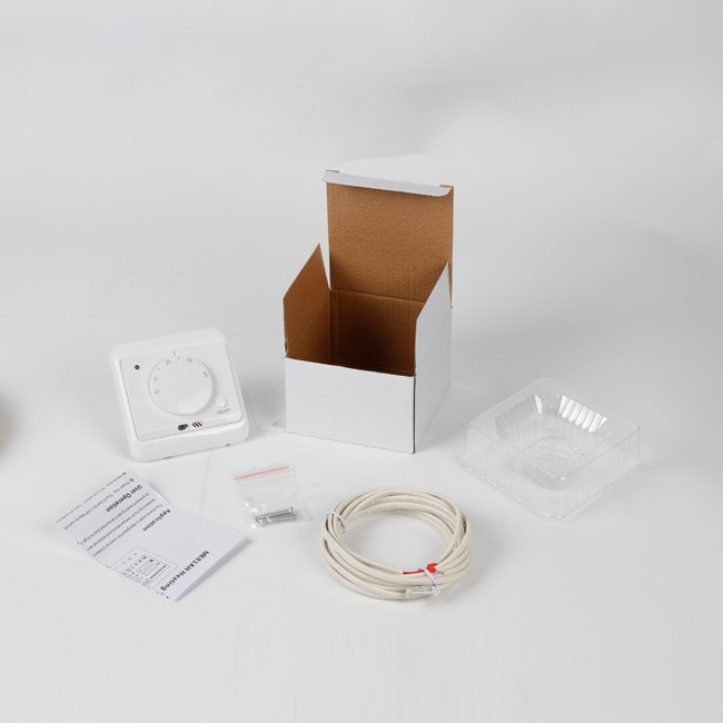 Mechanický termostat pre elektrické podlahové vykurovanie — zabudovaná inštalácia, 110–230 V, riadenie teploty vnútorného prostredia, značka Meiyue