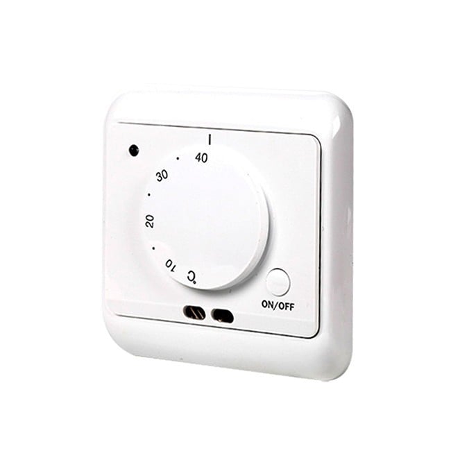Mechanický termostat pre elektrické podlahové vykurovanie — zabudovaná inštalácia, 110–230 V, riadenie teploty vnútorného prostredia, značka Meiyue