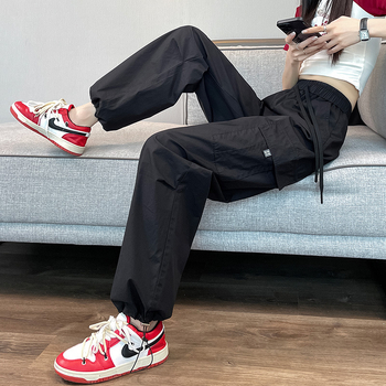 Ženské nohavice na prácu Ice Silk, rýchloschnúce, haremský štýl, stredný pás sťahovacou šnúrkou, voľný strih, polyester 90–95%