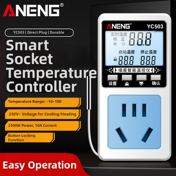 Inteligentný digitálny termostat s displejom pre chov plazov: elektronický regulátor teploty, montáž do zásuvky, automatické riadenie teploty