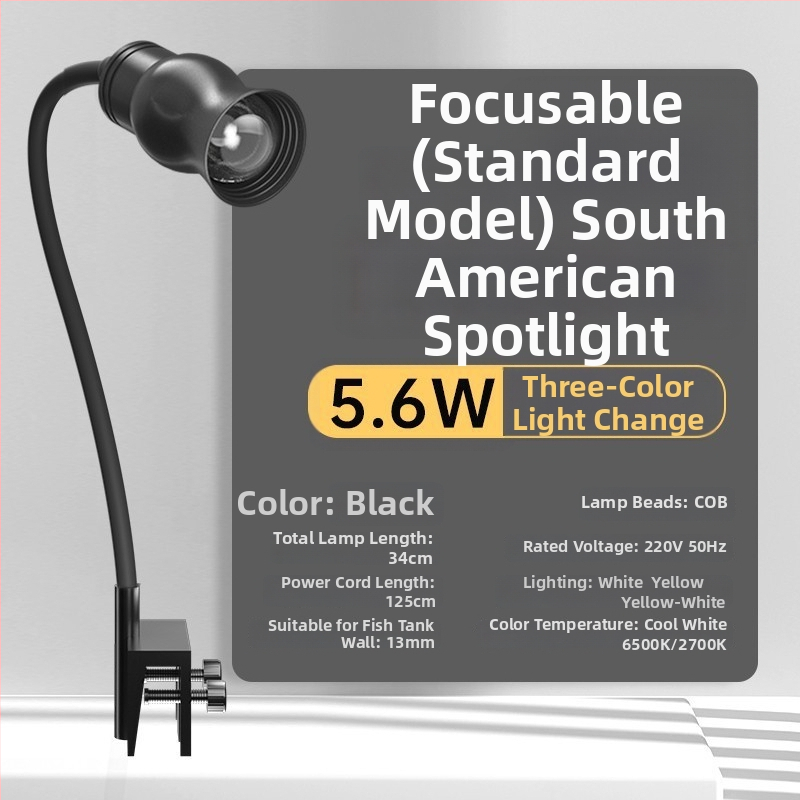 Akvarijná LED klip lampka s nastaviteľným zaostrením (Značka: yee; Výkon: 3W-50W; Hmotnosť: 600g; Materiál: PC s odolnosťou voči plameňom; Funkcia: Osvetlenie)