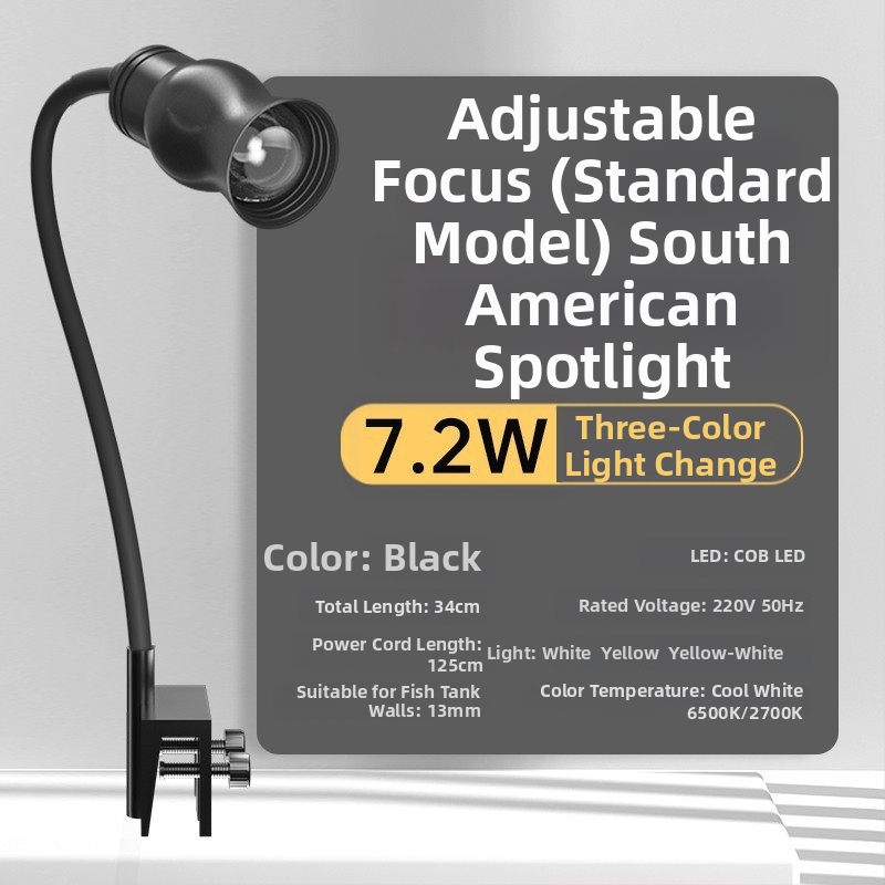 Akvarijná LED klip lampka s nastaviteľným zaostrením (Značka: yee; Výkon: 3W-50W; Hmotnosť: 600g; Materiál: PC s odolnosťou voči plameňom; Funkcia: Osvetlenie)
