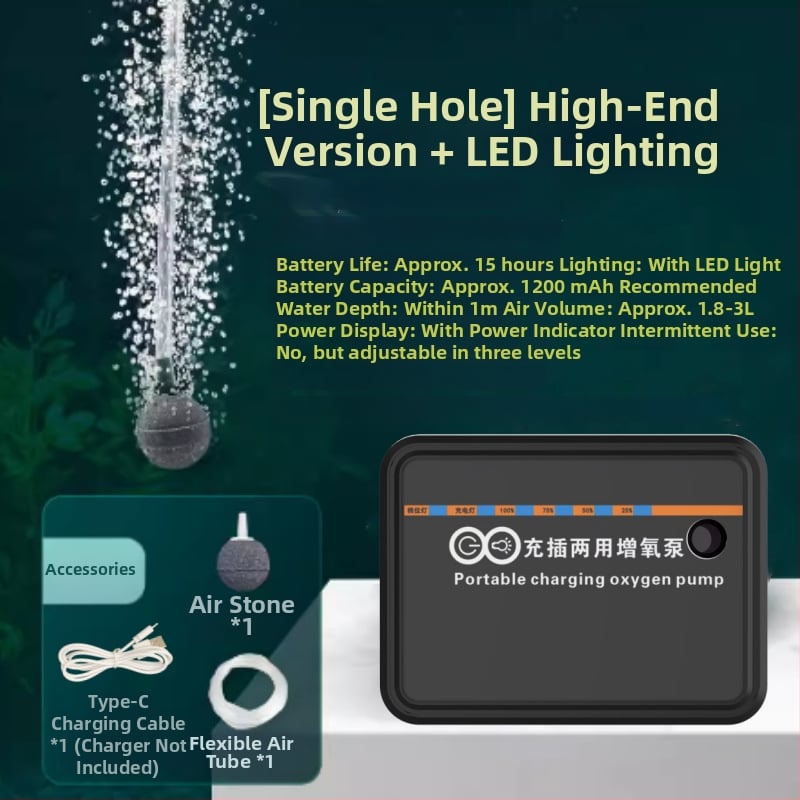 USB nešiojama deguonies siurblys su LED apšvietimu žvejybai (Nėra importuota · Kitas regionas · Per sienas eksportas: Taip)