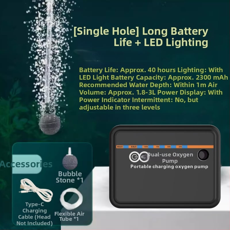 USB nešiojama deguonies siurblys su LED apšvietimu žvejybai (Nėra importuota · Kitas regionas · Per sienas eksportas: Taip)