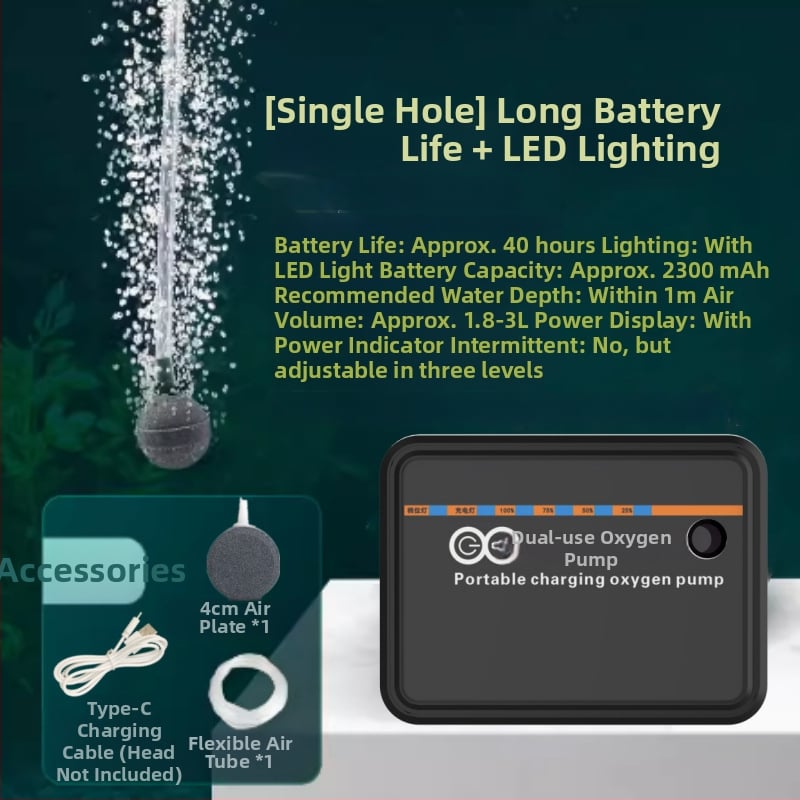 USB nešiojama deguonies siurblys su LED apšvietimu žvejybai (Nėra importuota · Kitas regionas · Per sienas eksportas: Taip)