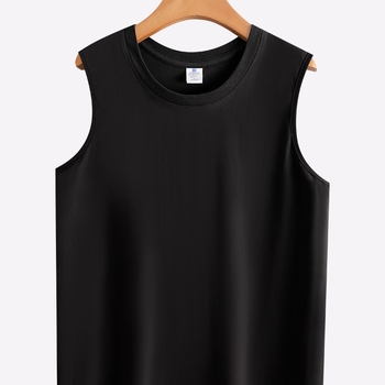 Japonského štýlu bezrukávová športová vesta z 100% bavlny, 240 g, voľný strih, pre mužov, leto