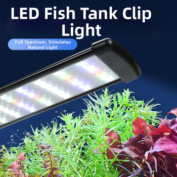 LED osvetlenie akvária s plným spektrom, klipsové, nastaviteľné, vodotesné, proti riasam, 12/19/30/45W