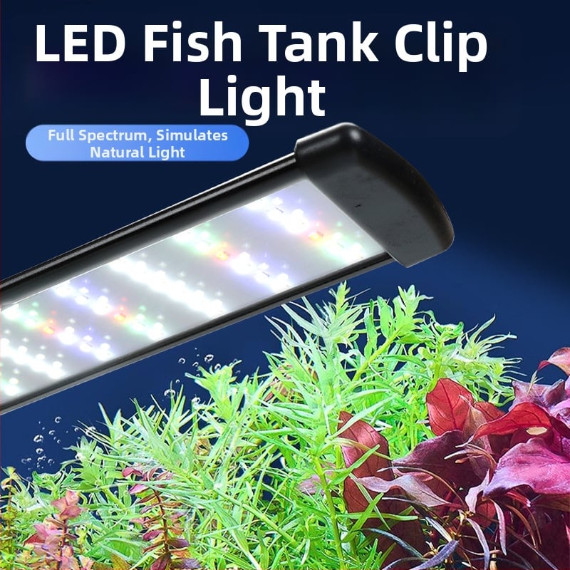 LED osvetlenie akvária s plným spektrom, klipsové, nastaviteľné, vodotesné, proti riasam, 12/19/30/45W