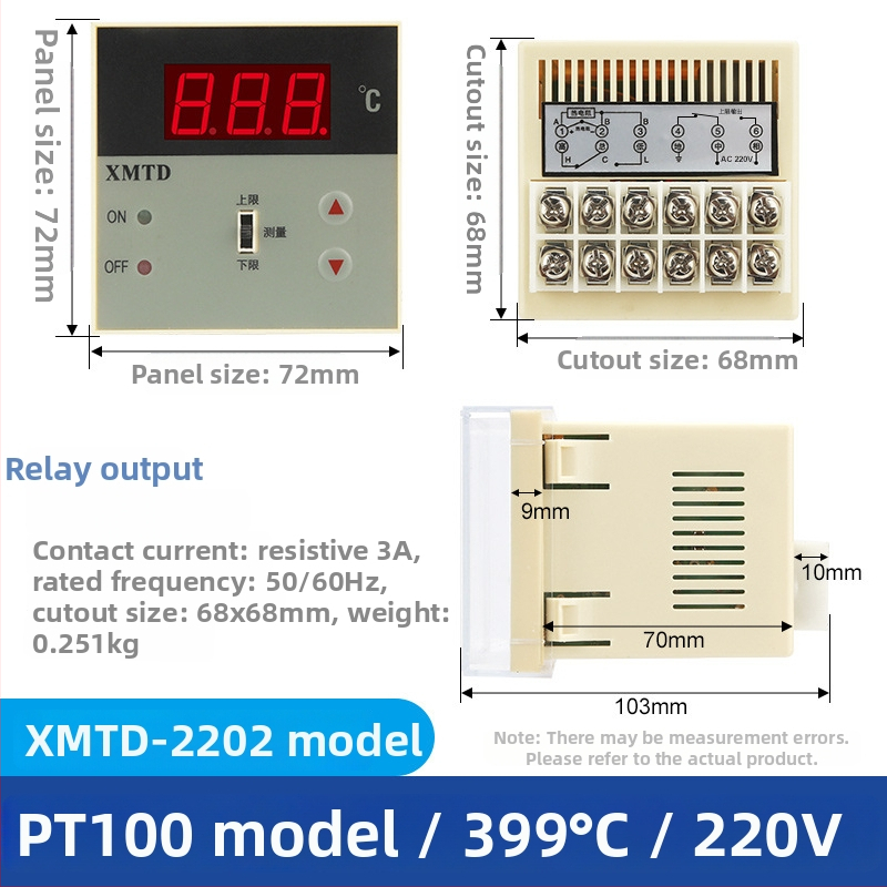 Duálny digitálny regulátor teploty s displejom (XMTD2201/2202; pevná montáž; 220V)