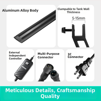 Akvarijné LED svetlo 2.0 s plným spektrom, vodeodolné, energeticky úsporné