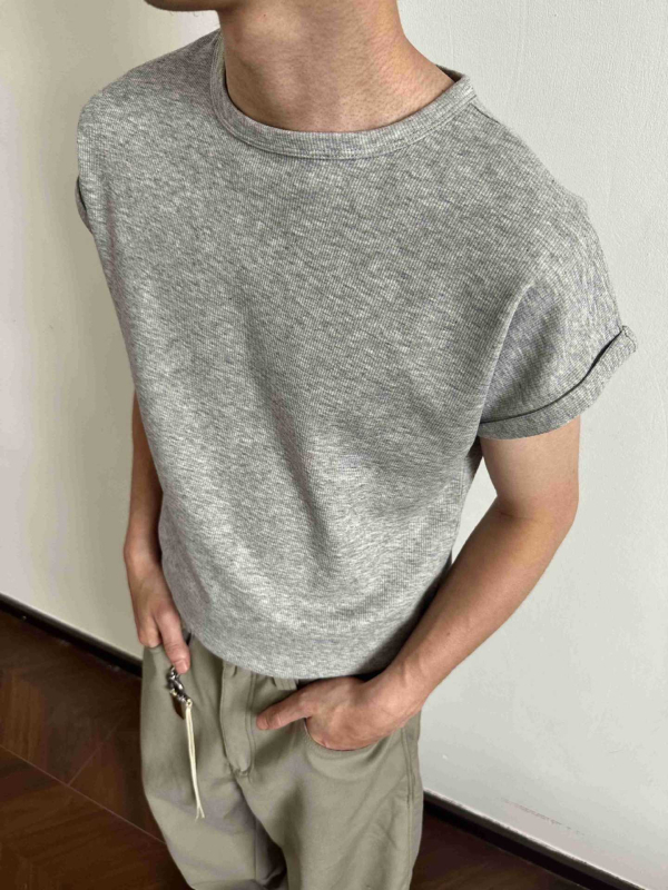 Pánska bezruková T-shirt vesta, voľný strih, bavlnená zmes, jednofarebná, letná verzia