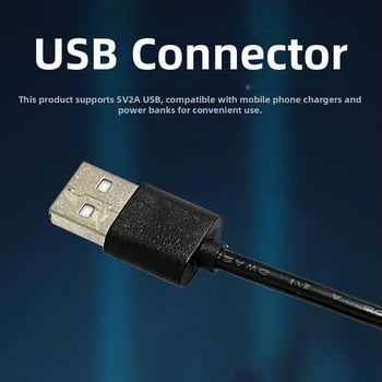 Mini USB fűtőkar kis akváriumokhoz és terráriumokhoz automata hőmérséklet-szabályozással (Anyag: NiCr vezeték; Teljesítmény: 10/15W; Tömeg: 89 g)