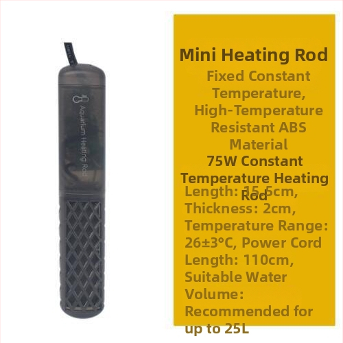 Akvarijska grijača šipka s regulacijom temperature – ABS, 158 g, 30–100 W